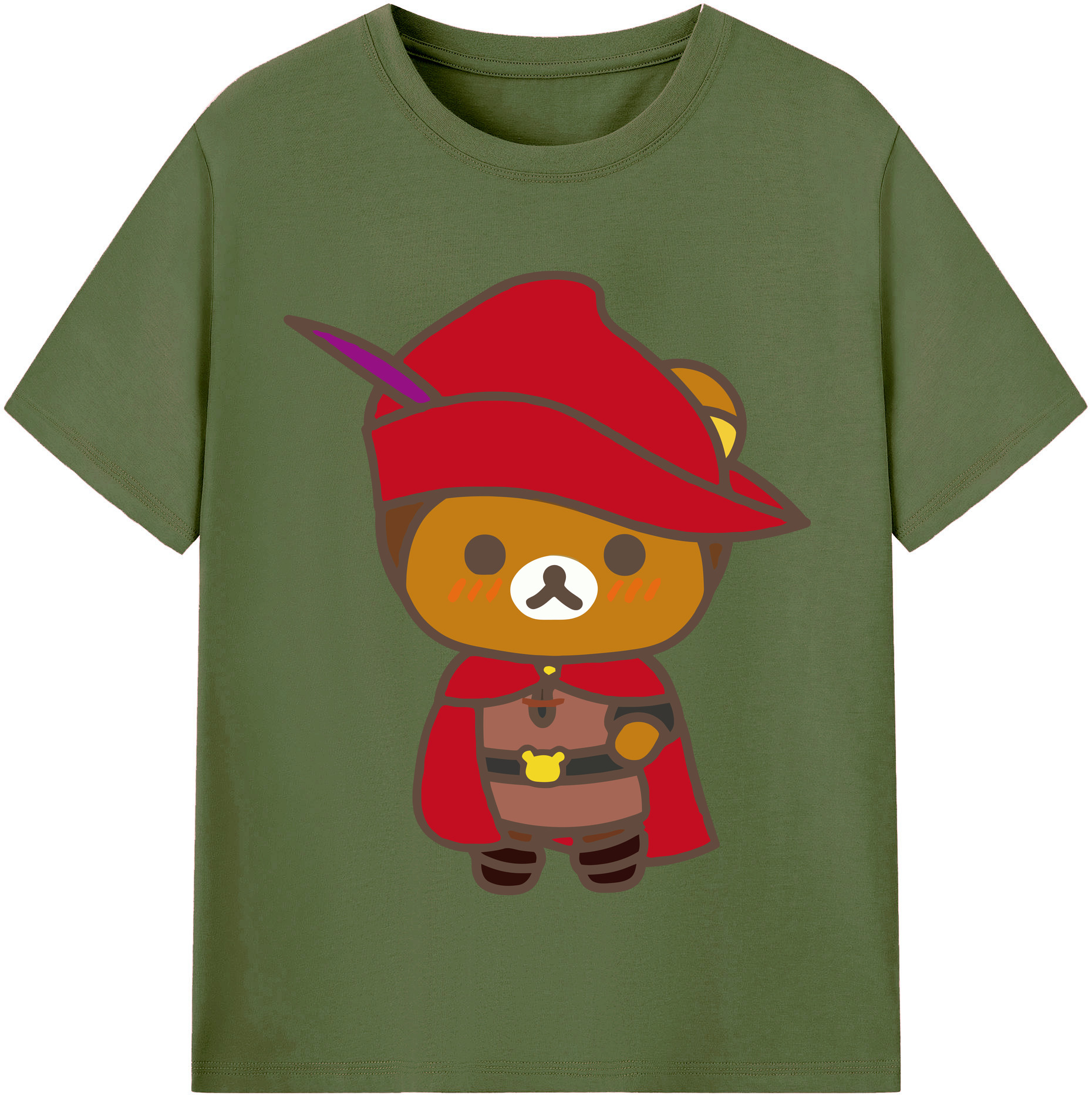 （画像用） リラックマ リラックマ キイロイトリ Rilakkuma Korilakkuma Kiiroitori 綿100％半袖Tシャツ（フロントプリント）